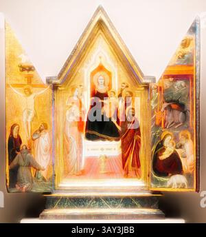 Virgin and Child Surrounded by Saints - Crucifixion Paolo di Giovanni ...