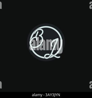 Initials BL logo monogram with simple circle line design inspiration vector graphic Stock Vector