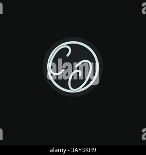Initials CO logo monogram with simple circle line design inspiration vector graphic Stock Vector