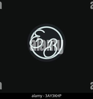Initials EB logo monogram with simple circle line design inspiration vector graphic Stock Vector