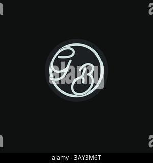 Initials GB logo monogram with simple circle line design inspiration vector graphic Stock Vector