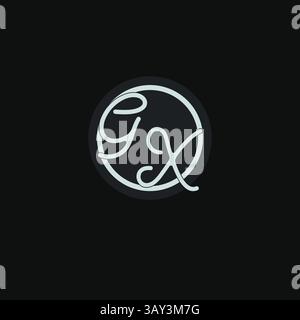Initials GX logo monogram with simple circle line design inspiration vector graphic Stock Vector