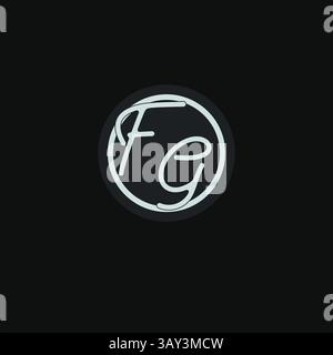 Initials FG logo monogram with simple circle line design inspiration vector graphic Stock Vector