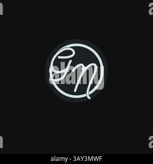 Initials GN logo monogram with simple circle line design inspiration vector graphic Stock Vector