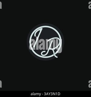 Initials IR logo monogram with simple circle line design inspiration vector graphic Stock Vector