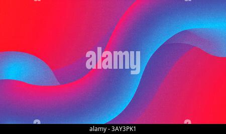 This vibrant gradient background showcases bold red and blue curves, adding depth with its textured grain. Ideal for various design applications, it o Stock Photo