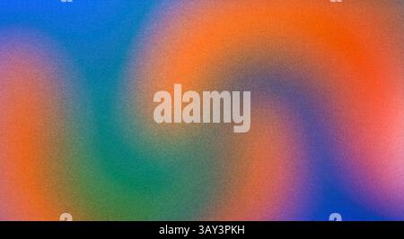 A lively gradient background showcases swirling patterns of blue, orange, and green colors. The smooth texture creates a captivating visual effect ide Stock Photo