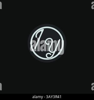 Initials IY logo monogram with simple circle line design inspiration vector graphic Stock Vector