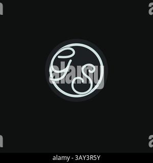 Initials GS logo monogram with simple circle line design inspiration vector graphic Stock Vector
