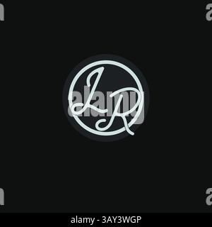 Initials LR logo monogram with simple circle line design inspiration vector graphic Stock Vector