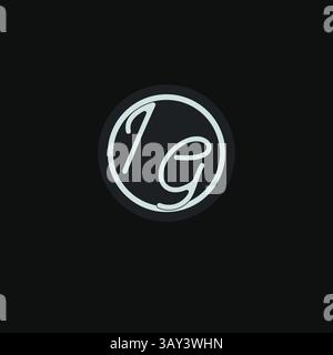 Initials IG logo monogram with simple circle line design inspiration vector graphic Stock Vector