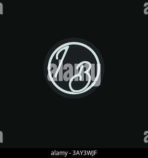 Initials IB logo monogram with simple circle line design inspiration vector graphic Stock Vector