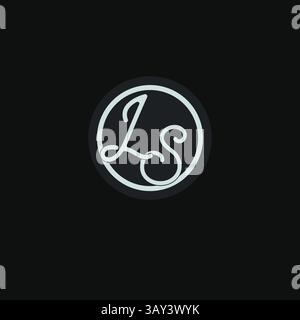Initials LS logo monogram with simple circle line design inspiration vector graphic Stock Vector