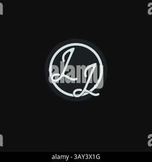 Initials LL logo monogram with simple circle line design inspiration vector graphic Stock Vector