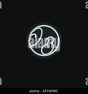 Initials OB logo monogram with simple circle line design inspiration vector graphic Stock Vector