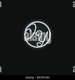 Initials OY logo monogram with simple circle line design inspiration vector graphic Stock Vector