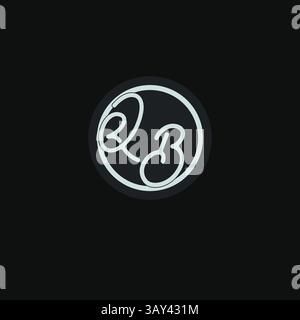 Initials QB logo monogram with simple circle line design inspiration vector graphic Stock Vector