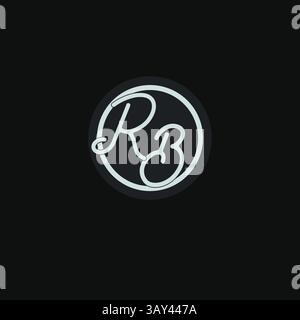 Initials RB logo monogram with simple circle line design inspiration vector graphic Stock Vector