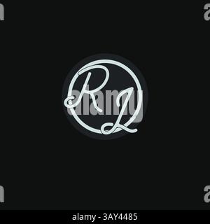 Initials RL logo monogram with simple circle line design inspiration vector graphic Stock Vector