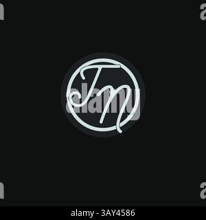Initials TN logo monogram with simple circle line design inspiration vector graphic Stock Vector