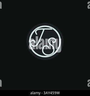 Initials TS logo monogram with simple circle line design inspiration vector graphic Stock Vector