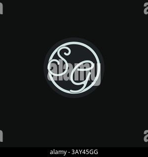 Initials SG logo monogram with simple circle line design inspiration vector graphic Stock Vector