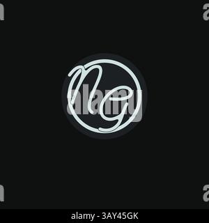 Initials NG logo monogram with simple circle line design inspiration vector graphic Stock Vector