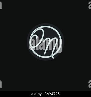 Initials ON logo monogram with simple circle line design inspiration vector graphic Stock Vector