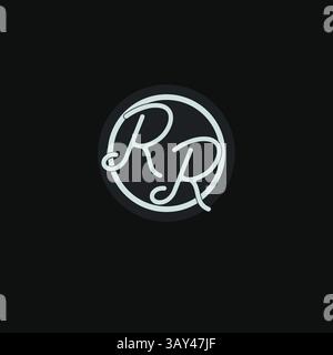 Initials RR logo monogram with simple circle line design inspiration vector graphic Stock Vector