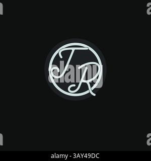 Initials TR logo monogram with simple circle line design inspiration vector graphic Stock Vector