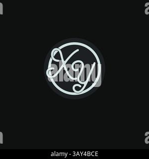 Initials XY logo monogram with simple circle line design inspiration vector graphic Stock Vector