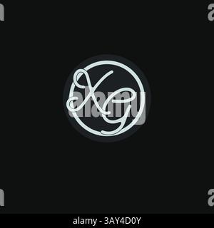 Initials XG logo monogram with simple circle line design inspiration vector graphic Stock Vector