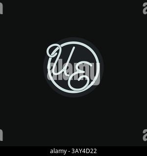 Initials UE logo monogram with simple circle line design inspiration vector graphic Stock Vector