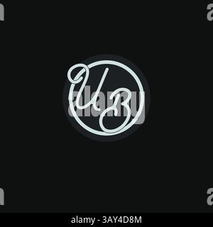 Initials UB logo monogram with simple circle line design inspiration vector graphic Stock Vector