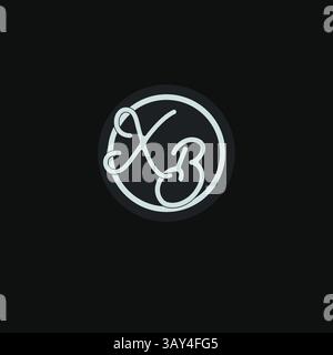 Initials XB logo monogram with simple circle line design inspiration vector graphic Stock Vector