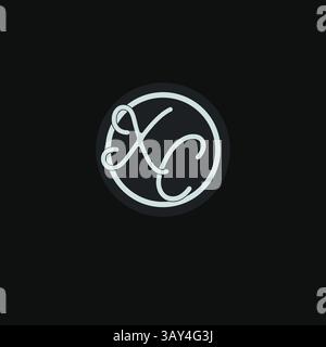 Initials XC logo monogram with simple circle line design inspiration vector graphic Stock Vector