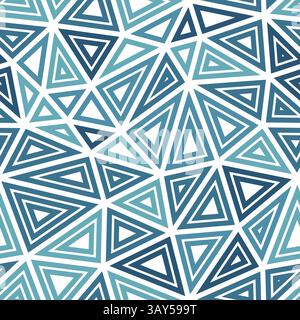 Vector science background. Large shape size. Multiple repeated inner triangles. Monotone style. Repeatable pattern. Trending vector tiles. Stock Vector
