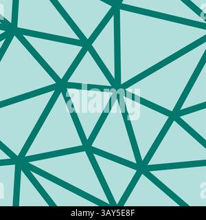 Minimalistic triangles background. Teal color. Big triangles size. Medium lines weight. Repeatable pattern. Seamless tileable vector illustration. Stock Vector