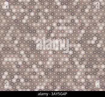 Background with Hexagon Pattern. Brown color tones gradients. Hexagon stacked mosaic background. Hexagon shapes. Seamless pattern. Stock Vector