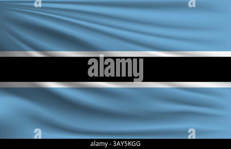 Vector flag of Botswana waving closeup style background illustration Stock Vector