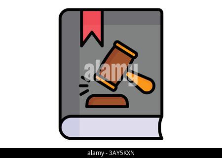 Rule icon. colored outline icon style. law elements vector illustration Stock Vector