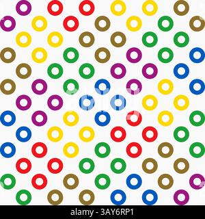 Colorful seamless abstract geometric background with circles. Simple background texture for print. Modern minimalist vector pattern with circular grid Stock Vector