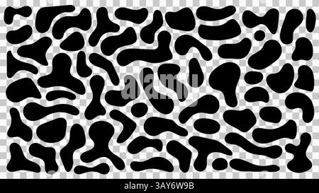 Set of abstract random black blobs isolated on white. Organic shapes ...