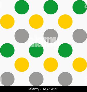 Playful colorful circle pattern on white background, perfect for wallpaper, textiles, and backgrounds. High quality vector graphic for bright decor. Stock Vector