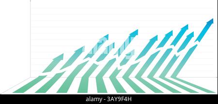 Business data visualization with an innovative bar chart representing financial trends Stock Vector