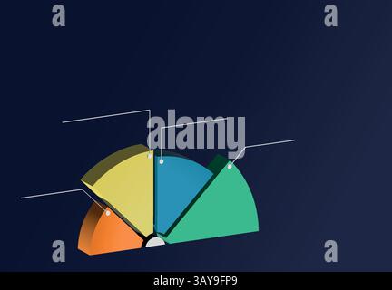 Business infographic displaying segmented workflow, management insights, and forecasting for market development in a structured format Stock Vector