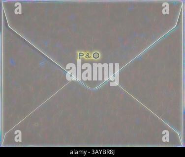 An elegantly designed envelope featuring the initials "P&O" prominently displayed on the front, set against a textured background., Envelope - P&O, circa 1960s, Envelope provided for passengers correspondence on the P&O Line, circa 1960s. It was collected by Margaret Wood during her own leisure travelling. It relates to a larger collection of shipboard souvenirs collected by Margaret during her time as an officer in the Department of Immigration from 1951-1960. Margaret first worked in the Department of Alien Assimilation which focused on migrants post, Classic art with a modern twist Stock Photo