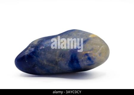 Sodalite stone on a white background. Sodalite is a stone of insight and mental enhancement Stock Photo