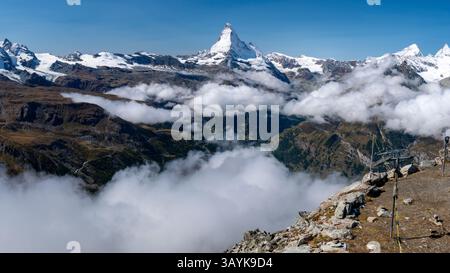 Spectacular View Of The Matterhorn Floating In The Sea Of Clouds From