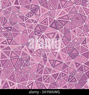 Geometric template background. Multiple repeated inner triangles. Compact triangles size. Monotone colored style. Seamless pattern. Stock Vector